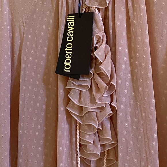 Roberto Cavalli Ruffle Silk-georgette Blouse Small - Picture 8 of 10